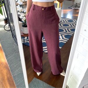 MICHAEL KORS Burgundy High Rise Wide Leg Pull On Pant! 🥀